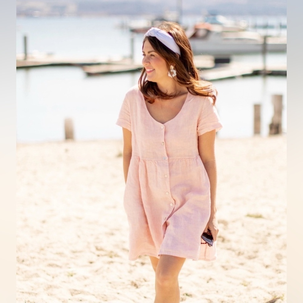 Blush Button-Down Mini Dress
